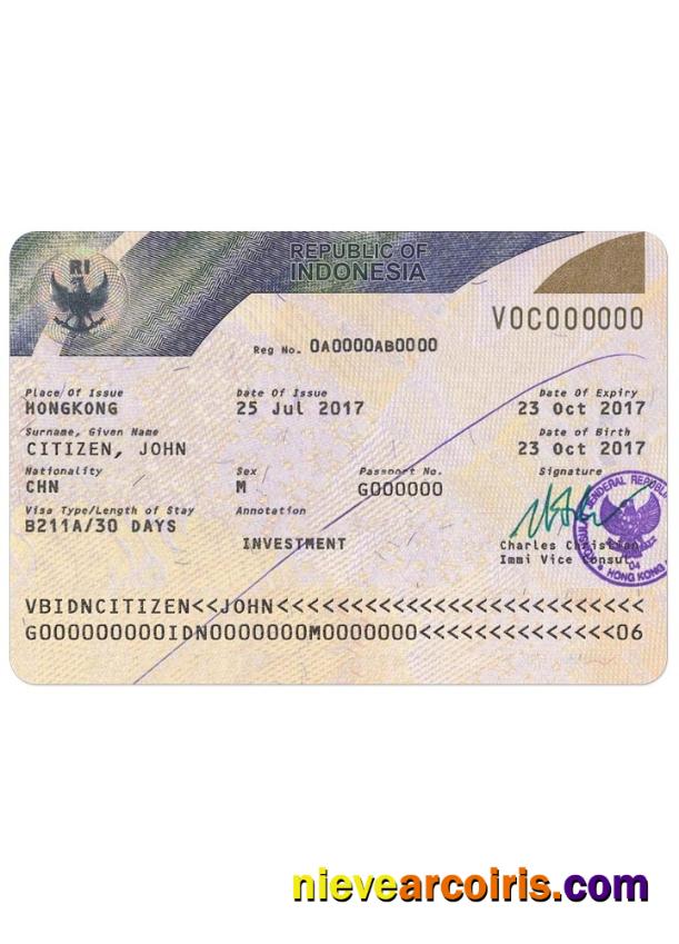 INDONESIA visa version 2